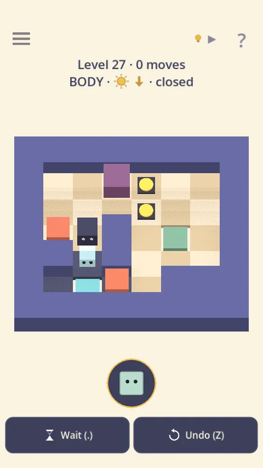 A level with crates, plates and a closed door